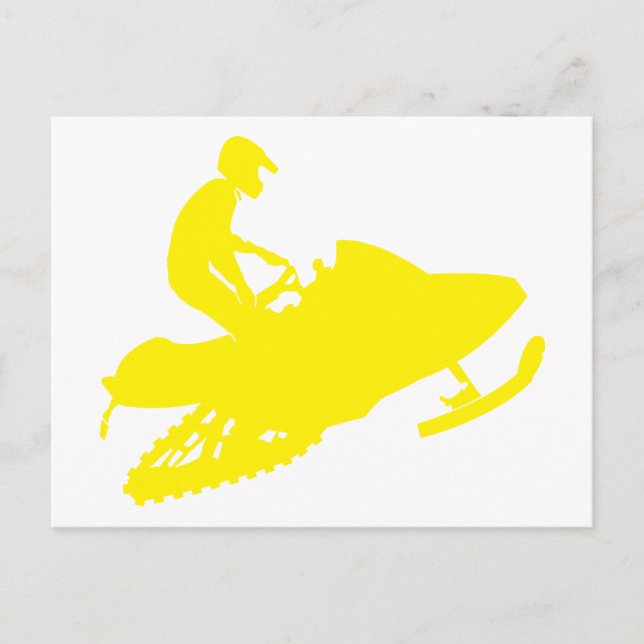 Gult-Snowmobiler Vykort (Framsida)