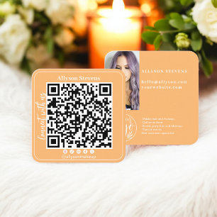 Gult Social Media QR-kodfoto-Logotyp Fyrkantigt Visitkort