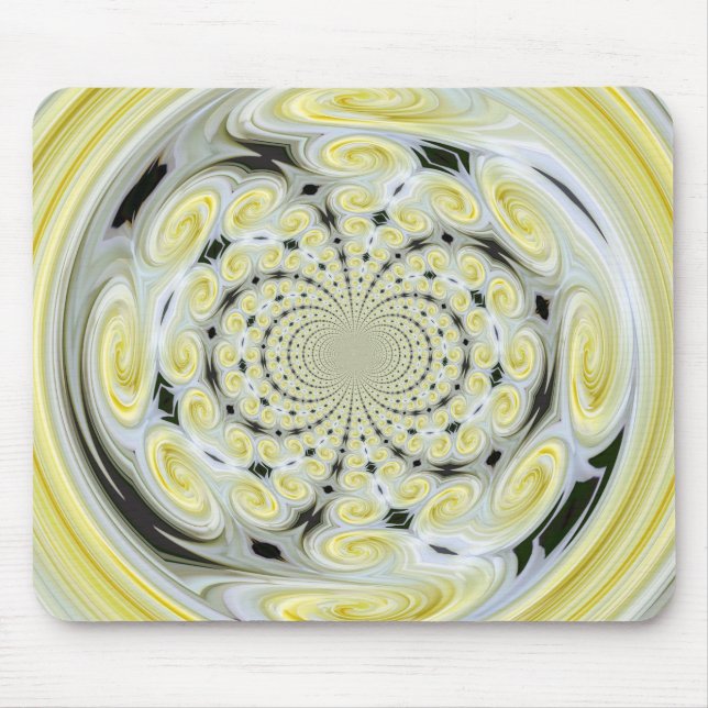 Gult Soft Cloud Swirl Mousepad Musmatta (Framsidan)