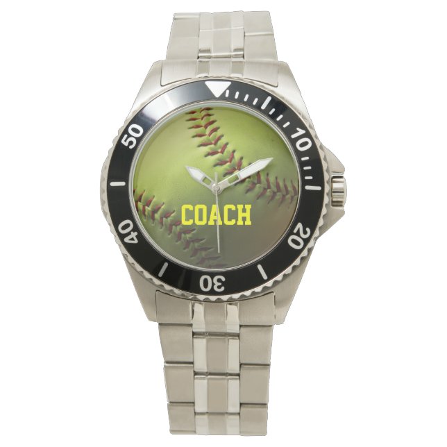 Gult Softball Armbandsur (Framsida)