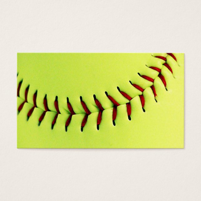 Gult softball boll visitkort (Framsidan)