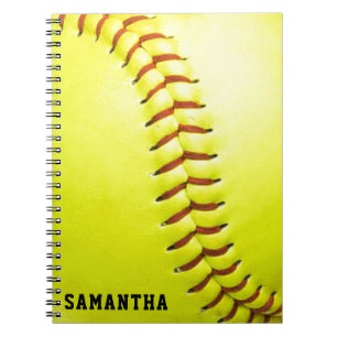 Gult Softball Personlig Anteckningsbok