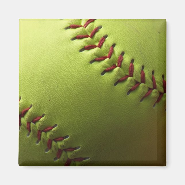 Gult Softball Plain Magnet (Framsidan)