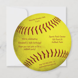 gult Softball tema Flickor i party Meddelande
