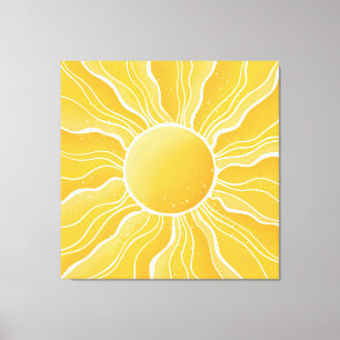 Gult Sol Canvastryck