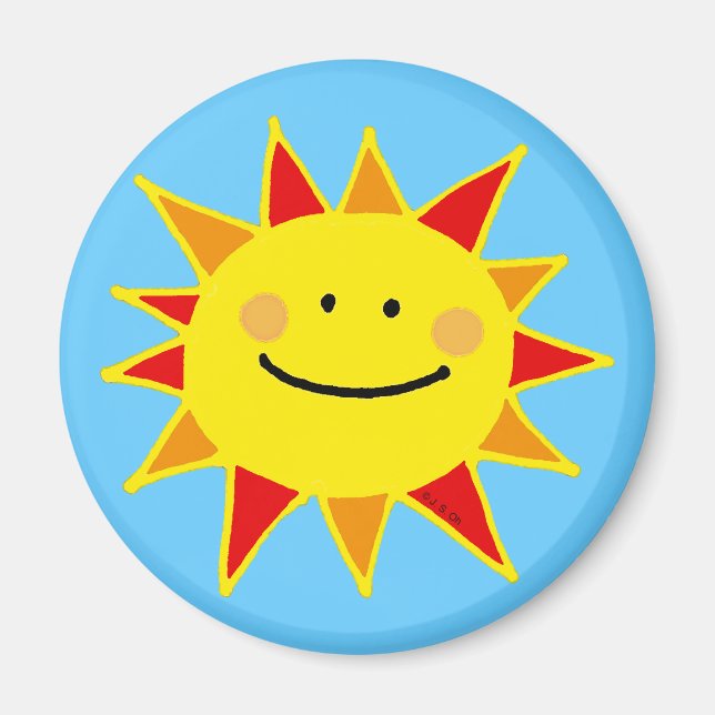 Gult sol magnet (Framsidan)