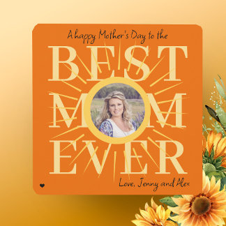 Gult sol, modern fotobildskärm personlig Mors dag