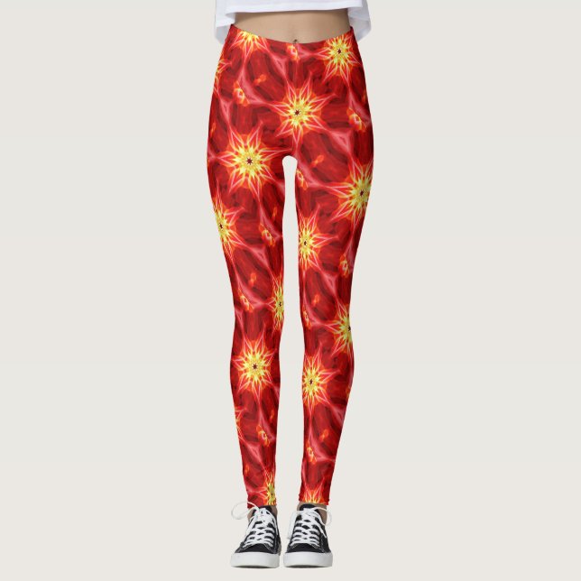 gult sol röd leggings (Framsida)