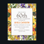 Gult Solblommor 60:e Födelsedagsfesten Inbjudningar<br><div class="desc">Vacker boho-stil lila och gult vattenfärgblommor och solblommor botaniska vattenfärger 60 födelsedagsfest inbjudan för kvinnor. Kontakta oss om du behöver hjälp med anpassning eller om du vill begära matchande produkter.</div>