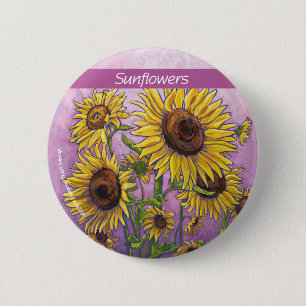 Gult Solblommor Art Knapp