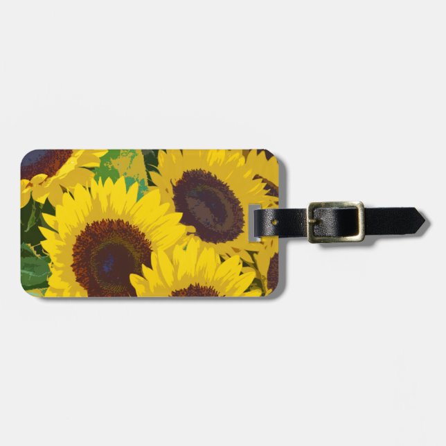 Gult Solblommor Bagagebricka (Horisontell Framsida)