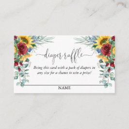 Gult Solblommor Blommigt Förminska Raffle-skript Tilläggskort