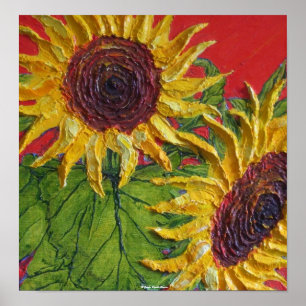 Gult Solblommor Fine Art Poster