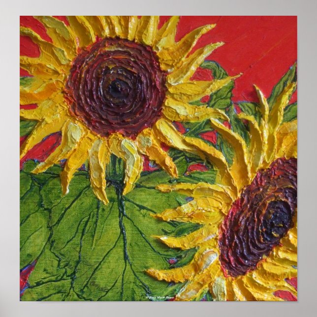 Gult Solblommor Fine Art Poster (Framsidan)