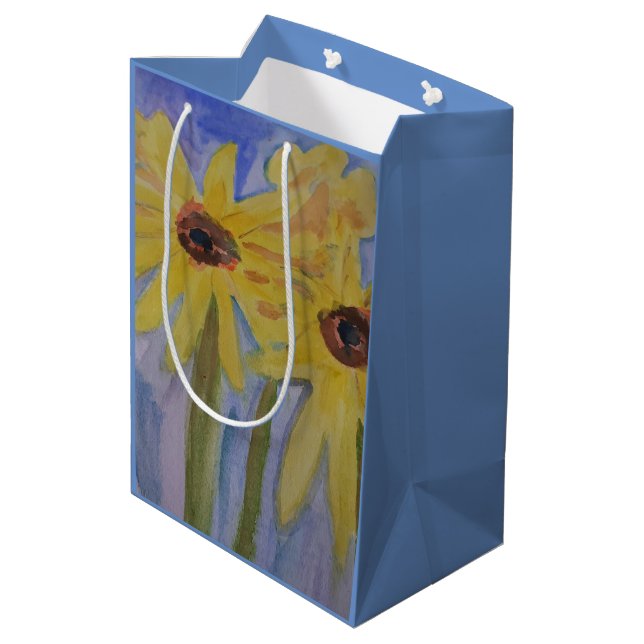 Gult Solblommor Gift Bag (Baksidan Vinklad)