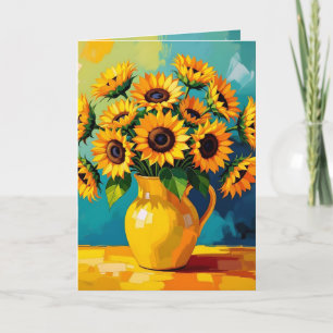 Gult Solblommor Ha en vacker dag Kort