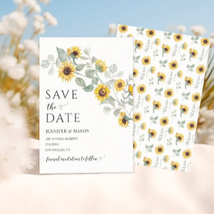 Gult Solblommor i blomman Spara datum Inbjudningar