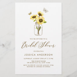 Gult Solblommor i Burk Inbjudningskort för möhippa