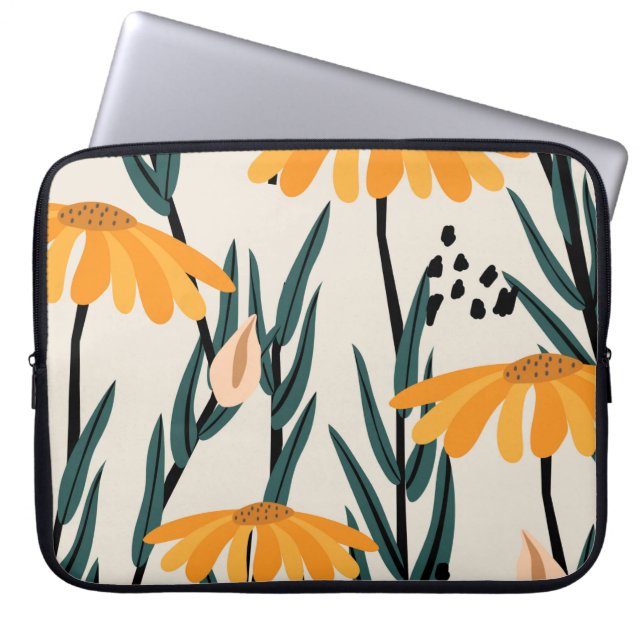 Gult solblommor laptop fodral (Framsidan)