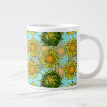 Gult Solblommor Mönster med blomning och blomning