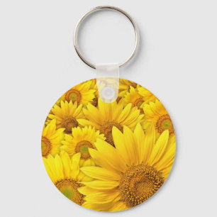Gult Solblommor Nyckelring