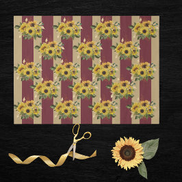 Gult Solblommor och Burgundy och Guld Rand