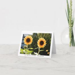 Gult Solblommor Personlig Note Card Anteckningskort