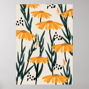 Gult solblommor poster