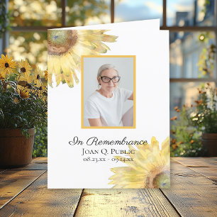 Gult Solblommor Vattenfärgning Funeral Sympathy Tack Kort