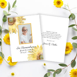 Gult Solblommor Vattenfärgning Funeral Sympathy Tack Kort
