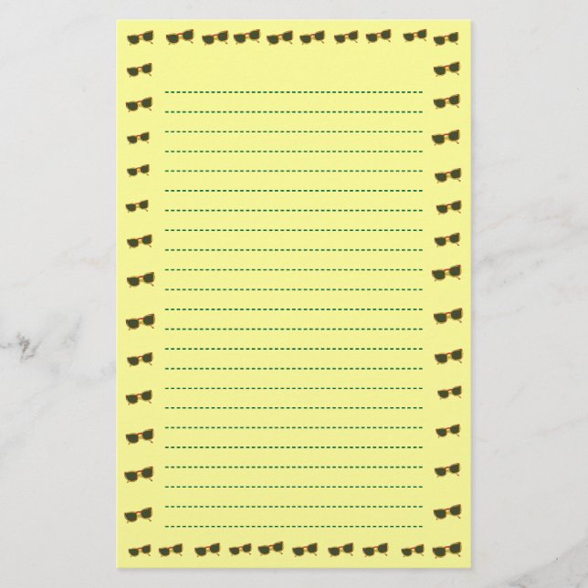 Gult Solglasögon, lindat papper (Framsida)