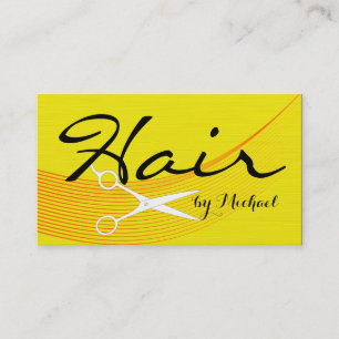 Gult Solid Hair Stylist Möte #3 Tidsbeställning Kort