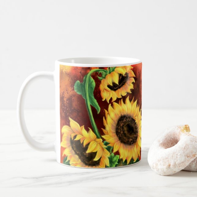 Gult Solrokaffe Mugg (Med munk)