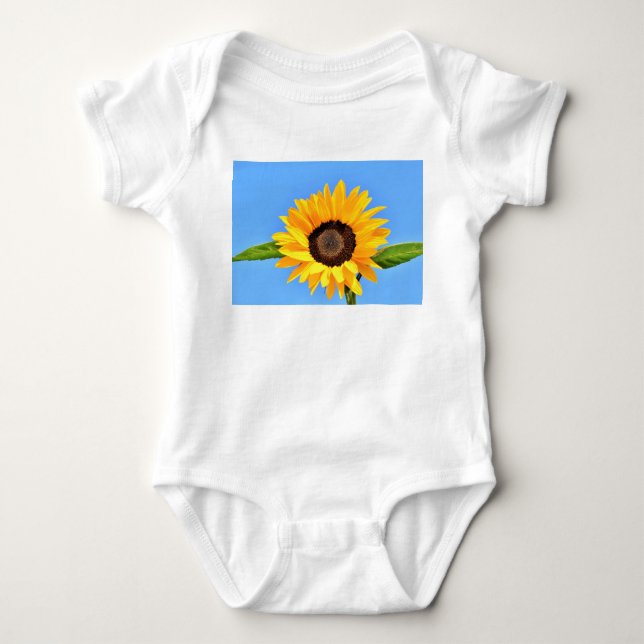 Gult Solros Baby Bodykostym T Shirt (Framsida)