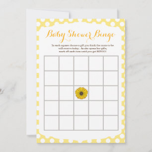 Gult Solros Baby Shower Bingo Game Inbjudningar