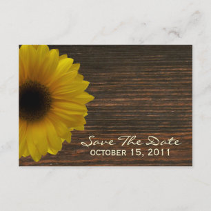 Gult Solros & Barnwood Fall Spara datum Datumet