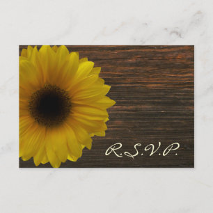 Gult Solros & Barnwood Fall Wedding OSA Kort