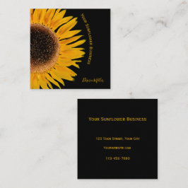 Gult Solros Black Background Land Rustic Fyrkantigt Visitkort