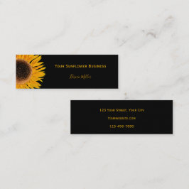 Gult Solros Black Background Land Rustic Mini Visitkort