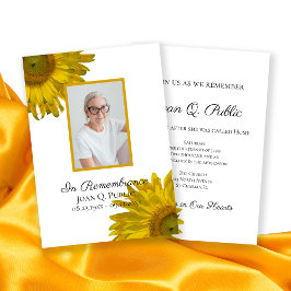 Gult Solros Blommar Dödsårsdag Inbjudningar