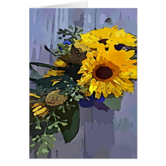 Gult Solros Bouquet Hälsningskort