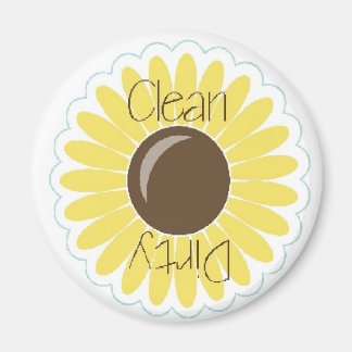Gult Solros Clean/Dirty Dishwasher Magnet