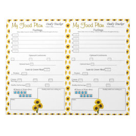 Gult Solros Daily 6 Meal Food Journal Anteckningsblock
