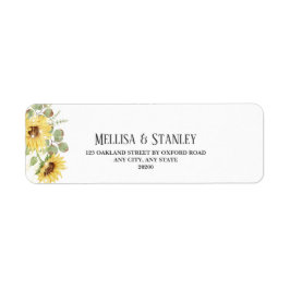 Gult Solros Eucalyptus Bröllop Returadress Returadress Etikett