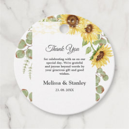 Gult Solros Eucalyptus String Ljus Bröllop Gåvor Etiketter