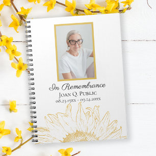 Gult Solros Firande i Life Funeral Anteckningsbok