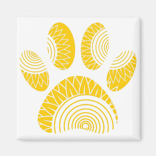 Gult Solros Hund Paw Skriv ut Magnet
