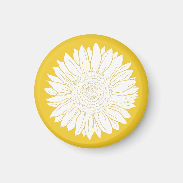 gult solros magnet (Framsidan)