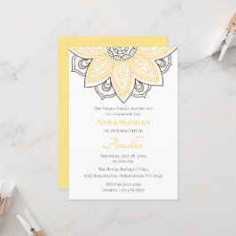 Gult Solros Mandala | Annaprashan Inbjudningar