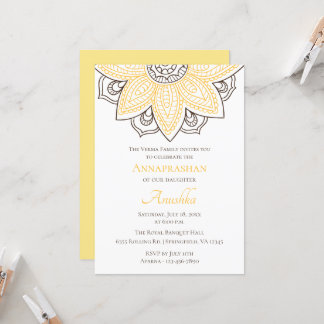 Gult Solros Mandala | Annaprashan Inbjudningar